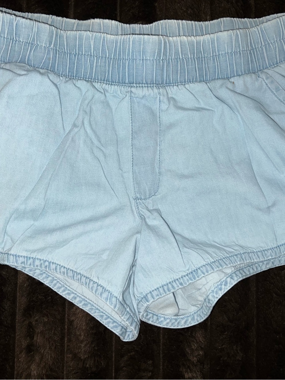 Light Blue Women’s Elastic-Waist Casual Shorts